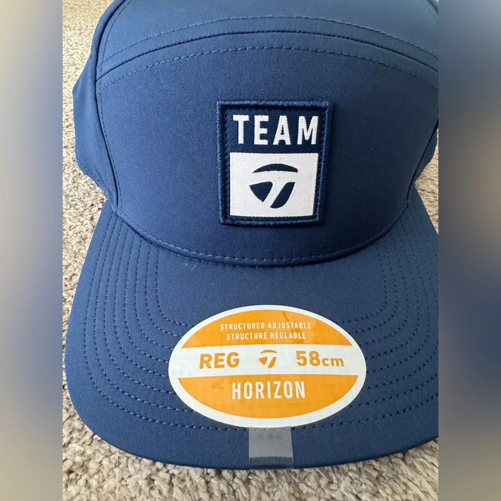 NWT TaylorMade Horizon Team Patch Golf Hat Navy Adjustable 58cm - Picture 2 of 6